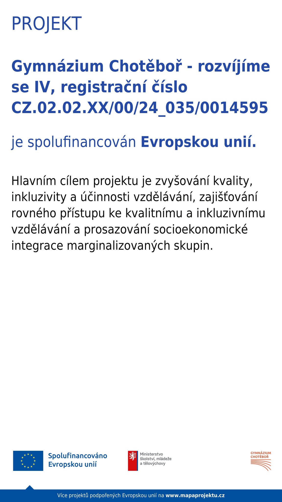Gymnázium Chotěboř - rozvíjíme se IV
